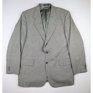 STURBRIDGE CLASSICS - BLACK & BEIGE HOUNDSTOOTH 100% WOOL BLAZER JACKET - 46L